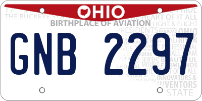 OH license plate GNB2297