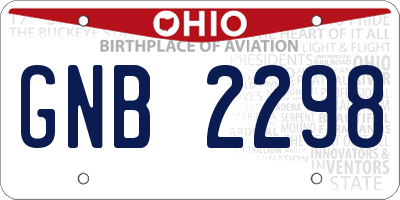 OH license plate GNB2298