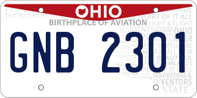 OH license plate GNB2301