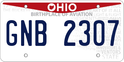 OH license plate GNB2307
