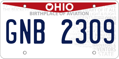 OH license plate GNB2309