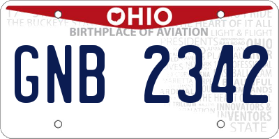 OH license plate GNB2342