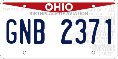 OH license plate GNB2371