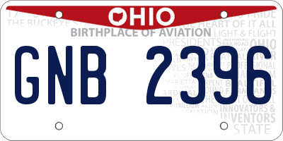 OH license plate GNB2396