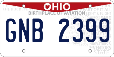 OH license plate GNB2399