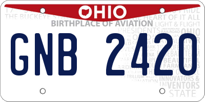 OH license plate GNB2420