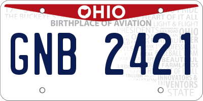 OH license plate GNB2421