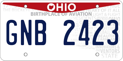 OH license plate GNB2423