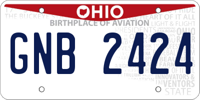 OH license plate GNB2424