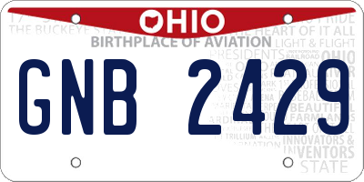 OH license plate GNB2429