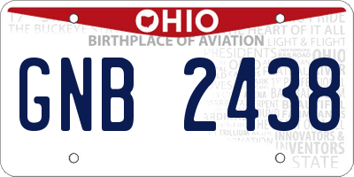 OH license plate GNB2438