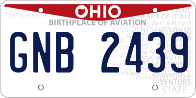 OH license plate GNB2439