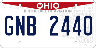 OH license plate GNB2440