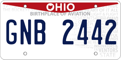 OH license plate GNB2442