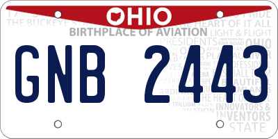 OH license plate GNB2443