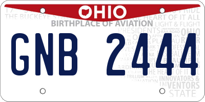 OH license plate GNB2444