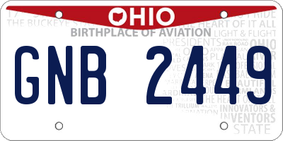 OH license plate GNB2449