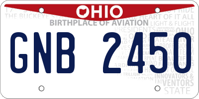 OH license plate GNB2450