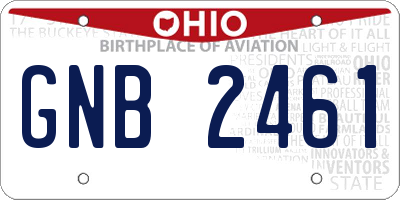 OH license plate GNB2461