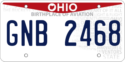 OH license plate GNB2468
