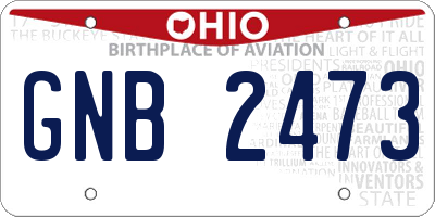 OH license plate GNB2473