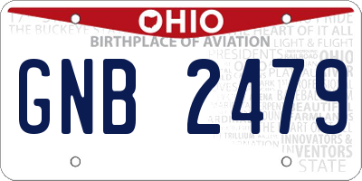 OH license plate GNB2479