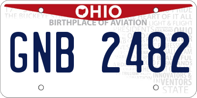 OH license plate GNB2482