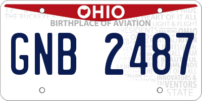 OH license plate GNB2487