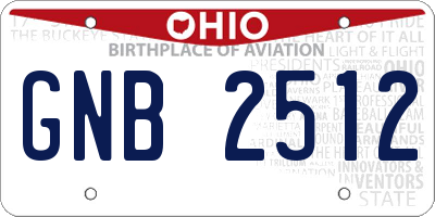 OH license plate GNB2512