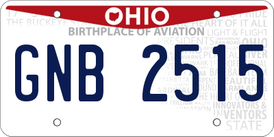 OH license plate GNB2515
