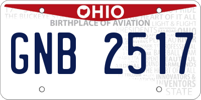 OH license plate GNB2517