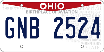 OH license plate GNB2524