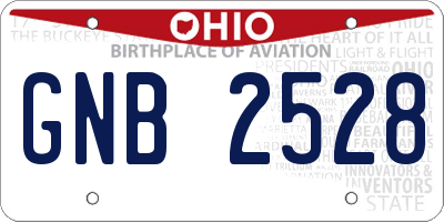 OH license plate GNB2528