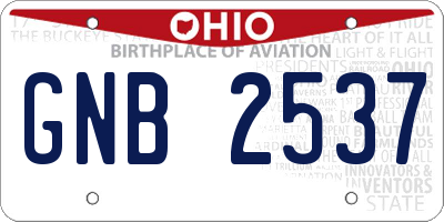 OH license plate GNB2537