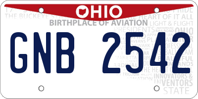 OH license plate GNB2542