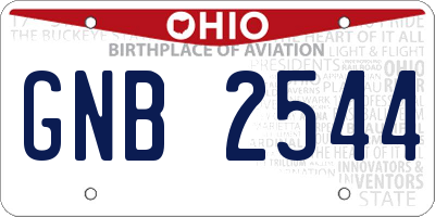 OH license plate GNB2544