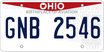 OH license plate GNB2546
