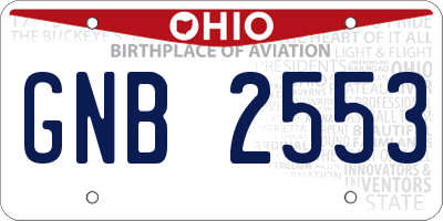 OH license plate GNB2553