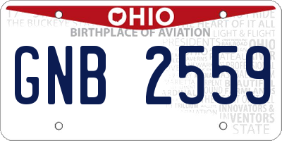 OH license plate GNB2559