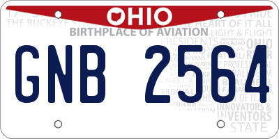 OH license plate GNB2564