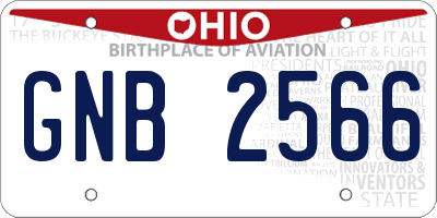 OH license plate GNB2566