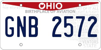 OH license plate GNB2572