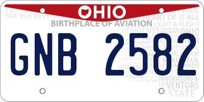 OH license plate GNB2582
