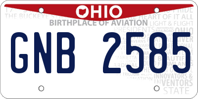 OH license plate GNB2585