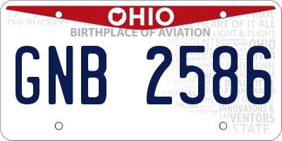 OH license plate GNB2586