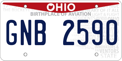 OH license plate GNB2590