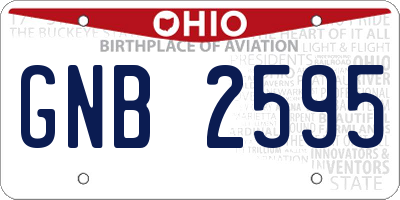 OH license plate GNB2595