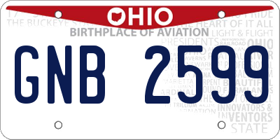 OH license plate GNB2599