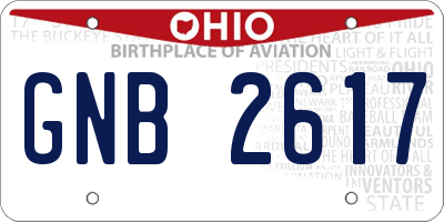 OH license plate GNB2617