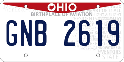 OH license plate GNB2619
